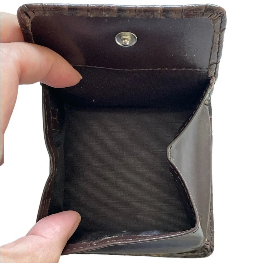 Brown Textured Coin Pouch